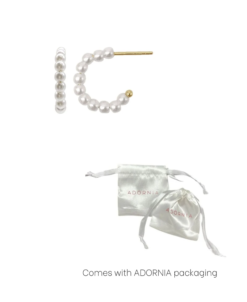 Adornia Gold Cultivated Pearl Huggie Hoops