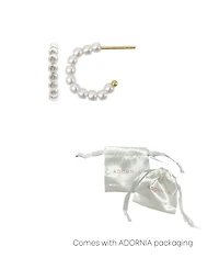 Adornia Gold Cultivated Pearl Huggie Hoops