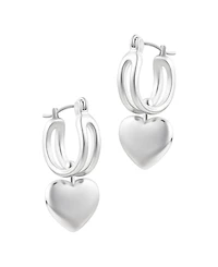 Adornia Silver Heart Huggie Earrings