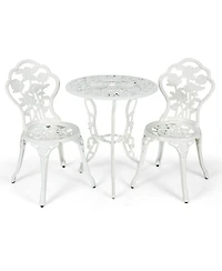 Slickblue Outdoor Cast Aluminum Patio Furniture Set with Rose Design