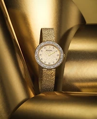 Bulova Women's Crystal Gold-Tone Stainless Steel Mesh Bracelet Watch 32mm