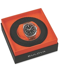 Bulova Men's Chronograph Racer Brown Leather Strap Watch 42mm
