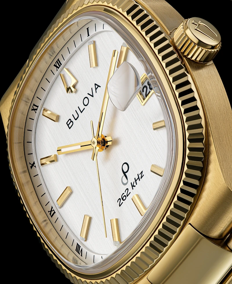 Bulova Men's Super Seville Gold-Tone Stainless Steel Bracelet Watch 38mm
