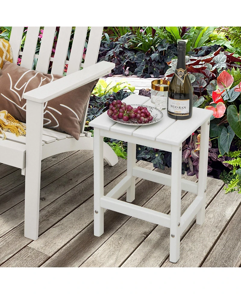 Slickblue 14 Inch Square Weather-Resistant Adirondack Side Table