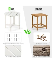 Slickblue 18 Inch Round Weather-Resistant Adirondack Side Table