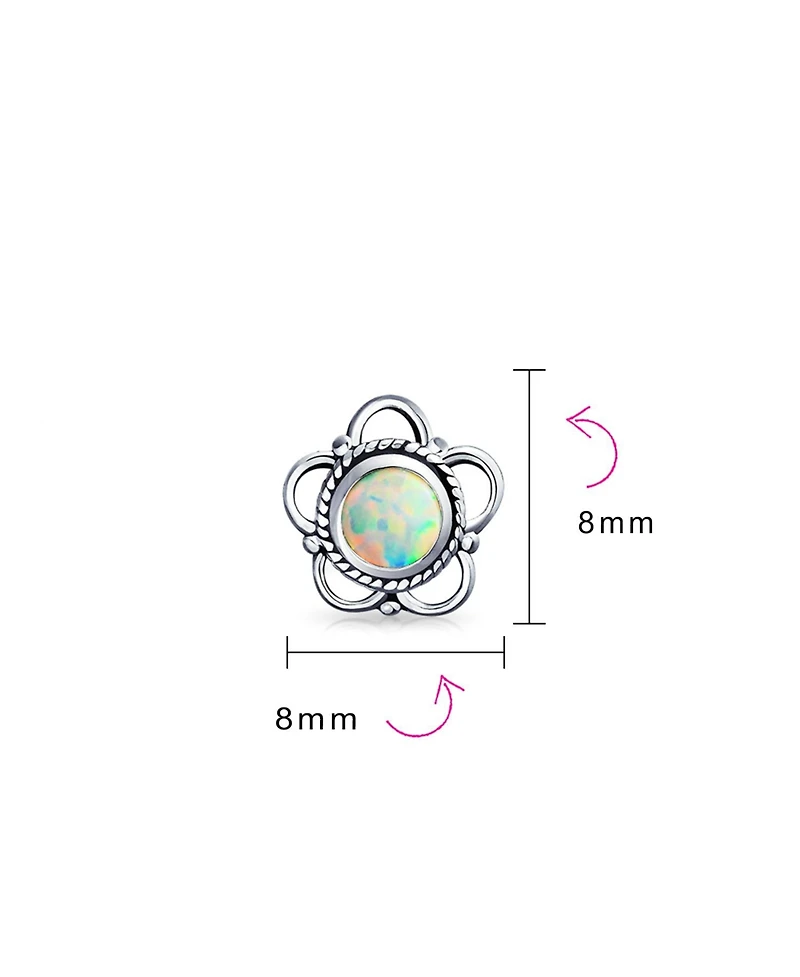 Bling Jewelry Tiny Open Flower Stud Earrings in Oxidized Sterling Silver