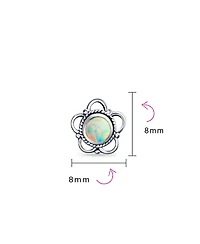 Bling Jewelry Tiny Open Flower Stud Earrings in Oxidized Sterling Silver