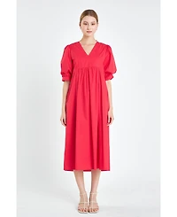 English Factory Women's Back Bow Detail Midi Dress