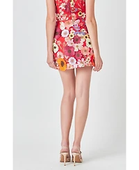 endless rose Women's Floral Embroidered Skirt