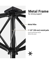 Yescom 10x6.5FT Rectangle Outdoor Solar Led Patio Umbrella with Crank Tilt for Table Market Yard Deck Pool Party Red