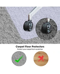 Yescom Clear Office Chair Mat for Low Pile Carpet 48" x 36" Thicken 1/8" with Lip 4PCS Plastic Floor Protector Home Studio