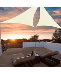 2 Pack 20 Ft 97% Uv Block Triangle Sun Shade Sail Canopy Cover Net Outdoor Patio