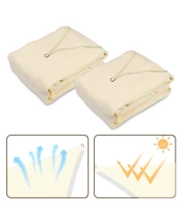 2 Pack 12x12 Ft 97% Uv Block Square Sun Shade Sail Heavy Duty Hdpe Canopy Yard