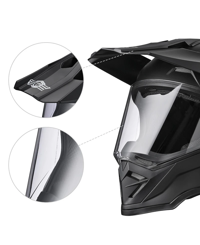Ahr H-VEN35 Dual Sport Motorcycle Helmet Dot Approved Dirt Bike Off Road Atv