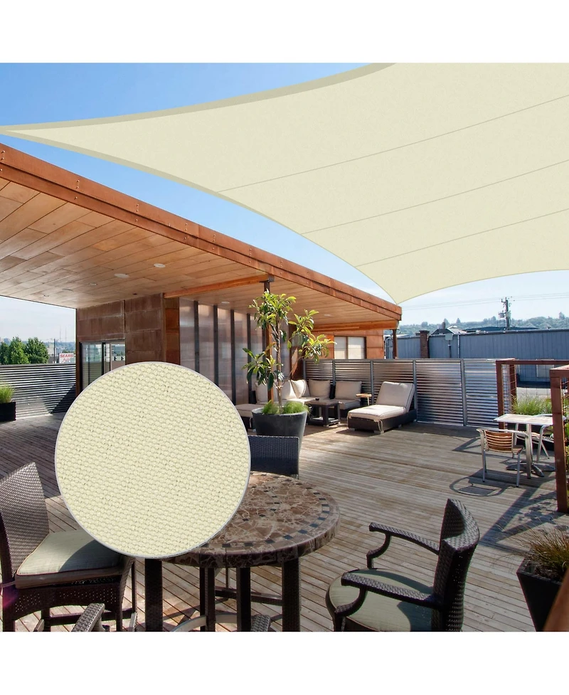 16x16 Ft 97% Uv Block Square Sun Shade Sail Top Canopy Outdoor Patio Pool Deck