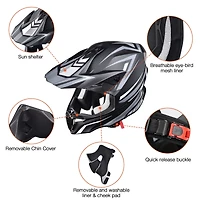 Ahr Offroad Full Face Motorcycle Helmet Motocross Dirt Bike Atv Dot Approved