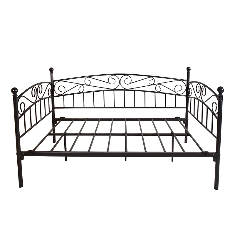 Streamdale Multifunctional Metal Daybed with Headboard (Twin, Black)