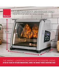 Ronco 6000 Platinum Series Rotisserie Oven, 3 Cooking Functions, Digital Display, Includes Rotisserie Spit and Multi-Purpose Basket