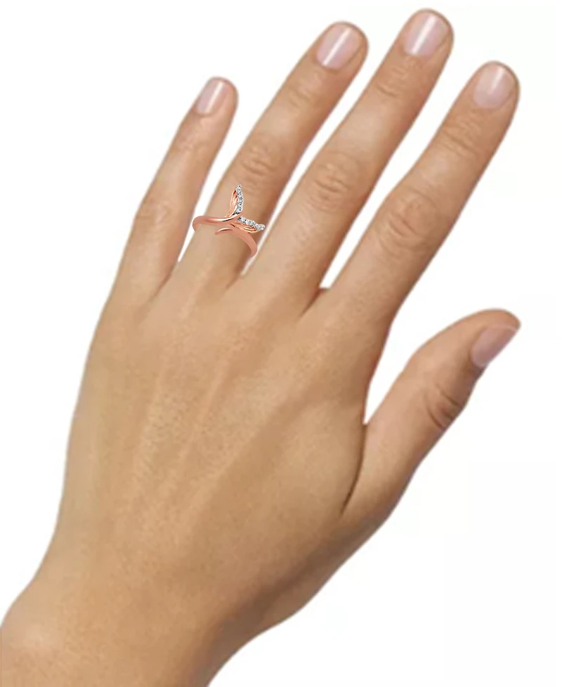 Diamond Ariel Mermaid Tail Ring (1/10 ct. t.w.) in 10k Rose Gold