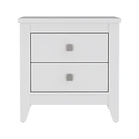 Fm Furniture Breeze Four-Legged Modern Bedroom Nightstand, with Two Drawers
