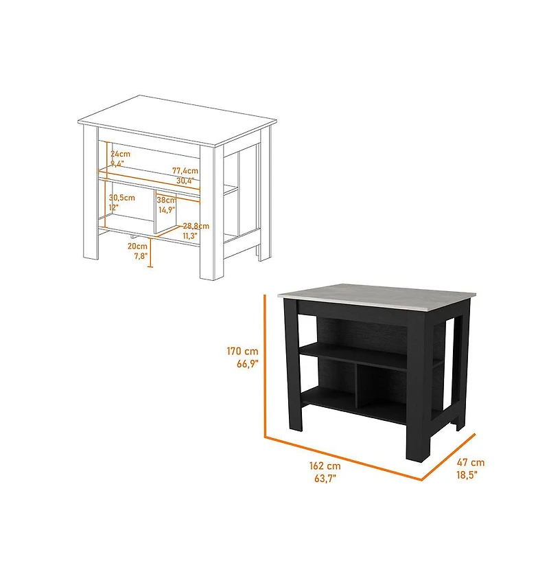 Fm Furniture Brooklyn Kitchen Island