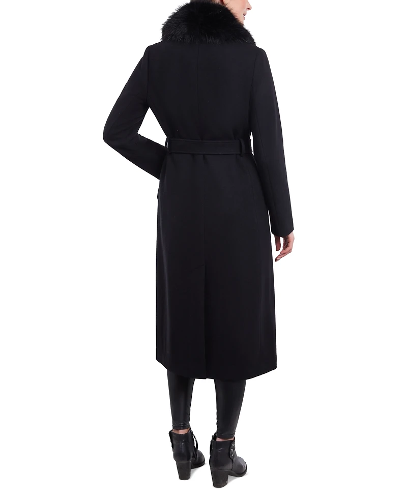 Michael Michael Kors Women's Faux-Fur-Collar Belted Coat