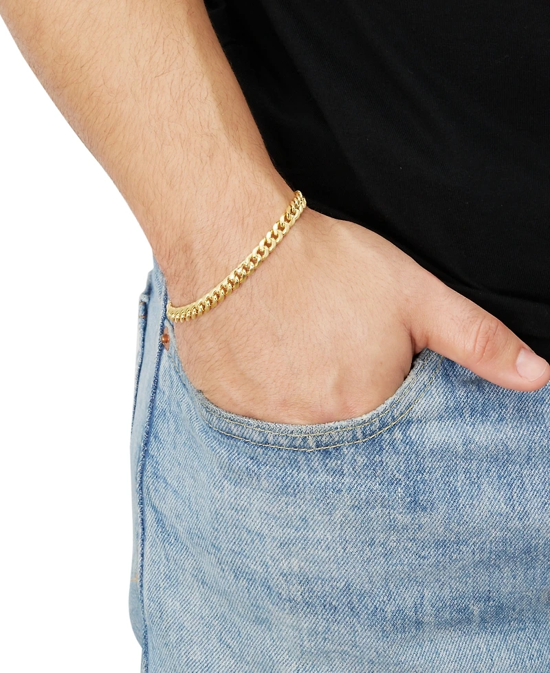Italian Gold Miami Cuban Chain Bracelet in 10k Gold