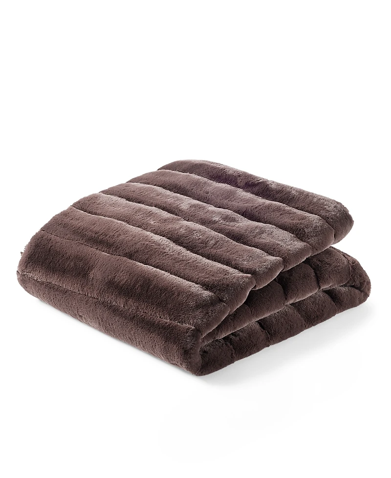 Hotel Collection Channeled Faux Fur Throw, 50" x 60", Exclusively at Macy's