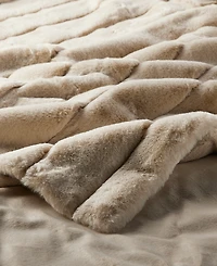 Hotel Collection Channeled Faux Fur Throw, 50" x 60", Exclusively at Macy's