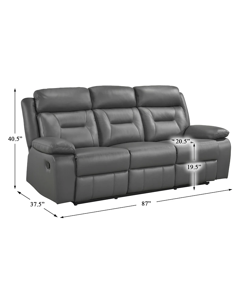 Homelegance White Label Corvallis 87" Double Reclining Sofa
