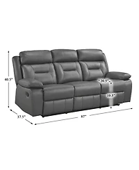 Homelegance White Label Corvallis 87" Double Reclining Sofa