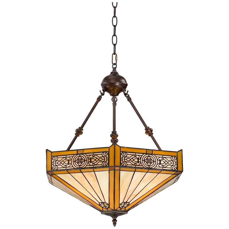 Stratford Bronze Pendant Chandelier Lighting 20 3/4" Wide Farmhouse Rustic Art Glass 3-Light Fixture for Dining Room Living House Home Foyer Kitc