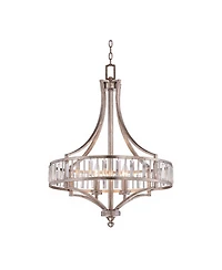 Vienna Full Spectrum Soft Silver Chandelier 24" Wide Crystal Glass 4-Light Fixture for Dining Room House Kitchen Bedroom