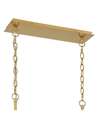 Possini Euro Design Carrine Gold Linear Island Pendant Chandelier 38.50" Wide Modern Clear Crystal Accents 8-Light Fixture for Dining Room House Foyer