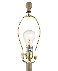 Regency Hill Serena Country Cottage Table Lamps 27 1/2" Tall Set of 2 Beige Gray Oatmeal Fabric Drum Shade for Bedroom Living Room Bedside Nights