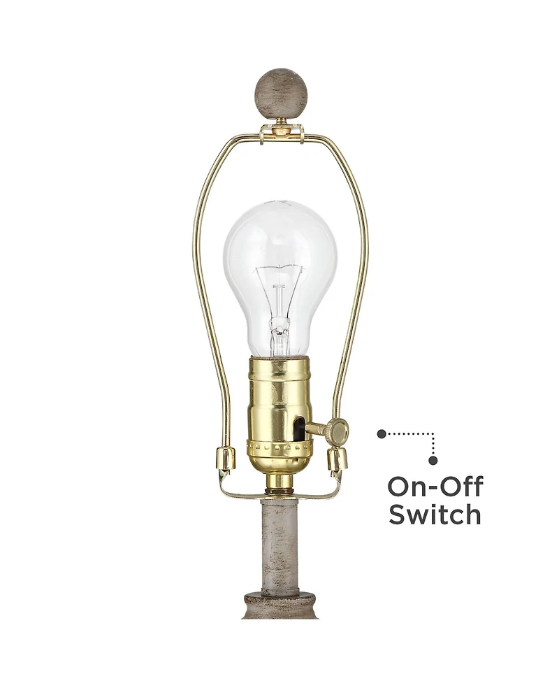 360 Lighting Lynn Country Cottage Buffet Table Lamps 26 3/4" High Set of 2 Beige Wood Oatmeal Drum Shade for Bedroom Living Room Bedside Nightsta
