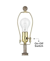 360 Lighting Lynn Country Cottage Buffet Table Lamps 26 3/4" High Set of 2 Beige Wood Oatmeal Drum Shade for Bedroom Living Room Bedside Nightsta