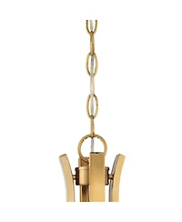 Possini Euro Design Prava Warm Brass Pendant Chandelier 21 1/2" Wide Modern Crystal 4-Light Fixture for Dining Room House Foyer Kitchen Island Be