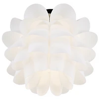 Possini Euro Design Modern Ceiling Light Semi Flush Mount Fixture 15 3/4" Wide White Flower for Bedroom Kitchen Living Room Hallway Bathroom Hous