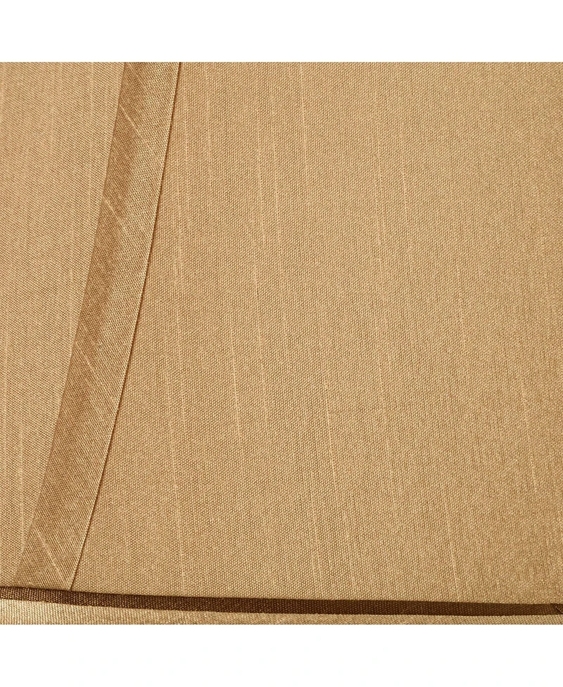 Springcrest Tan and Brown Medium Bell Lamp Shade 7" Top x 14" Bottom x 11" High (Spider) Replacement with Harp and Finial