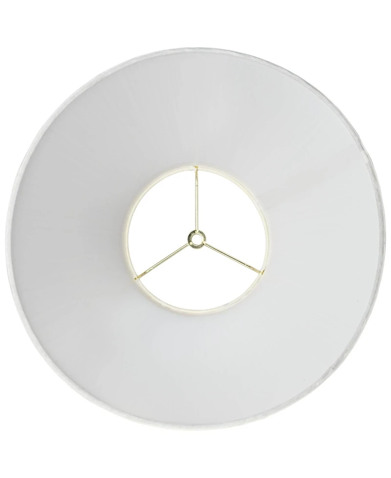 Springcrest 6 1/2" Top x 15" Bottom x 10 1/2" High x 11" Slant Lamp Shade Replacement Medium White Pleated Spider Harp Finial