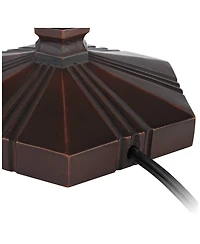 Robert Louis Tiffany Landford Traditional Mission Accent Table Lamp 22 1/2" High Bronze Stained Art Glass Shade for Bedroom Living Room Bedside O