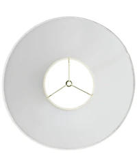 Springcrest Set of 2 White Pleated Medium Empire Lamp Shades 6.5" Top x 15" Bottom x 11" High (Spider) Replacement with Harp and Finial