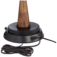 360 Lighting Bentley Rustic Farmhouse Table Lamp 29" Tall Brown Leaf with Dimmable Usb Workstation Base Off White Empire Shade for Bedroom Living