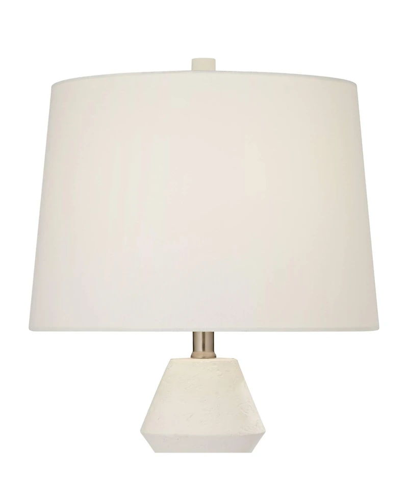 Velas 26" High Gourd Modern Coastal Table Lamps Set of 2 White Finish Fabric Shade Living Room Bedroom Bedside Nightstand House Office Home Readi