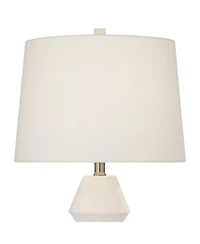 Velas 26" High Gourd Modern Coastal Table Lamps Set of 2 White Finish Fabric Shade Living Room Bedroom Bedside Nightstand House Office Home Readi