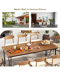 Costway 79" Outdoor Dining Table 8-Person Patio Table with 1.9" Umbrella Hole