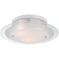 Possini Euro Design Modern Ceiling Light Flush Mount Fixture 15 3/4" Wide Gleaming White 3-Light 2-Tier Clear Frosted Glass for Bedroom Kitchen H
