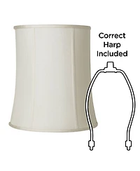 Imperial Shade Creme Medium Deep Drum Lamp Shade 12" Top x 14" Bottom x 16" High (Spider) Replacement with Harp and Finial