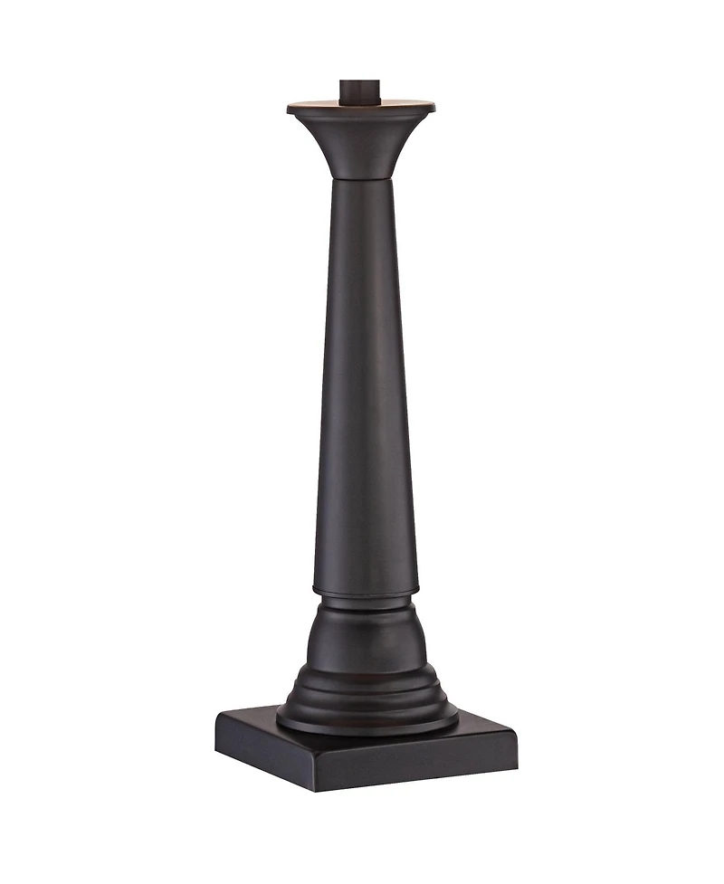 360 Lighting Dolbey Rustic Farmhouse Table Lamps 28" Tall Set of 2 Bronze Off White Drum Shade for Bedroom Living Room Bedside Nightstand Office